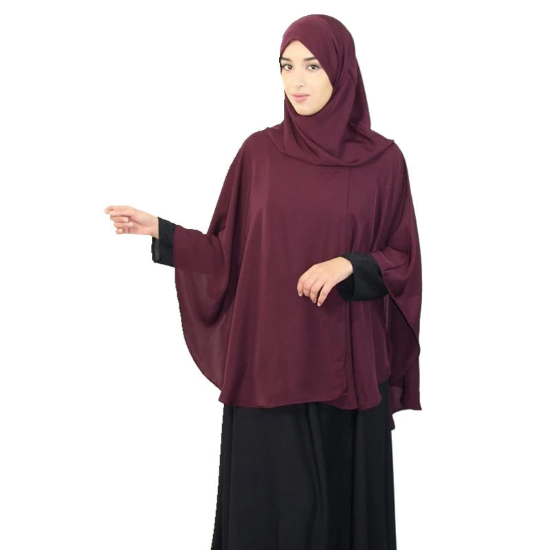 

FAKUNTN Fashion Muslim Women Hijab Overhead Prayer Dress Niqab Scarf Islamic Jilbab Burka Big Shawls Tops Shirts Ramadan Worship