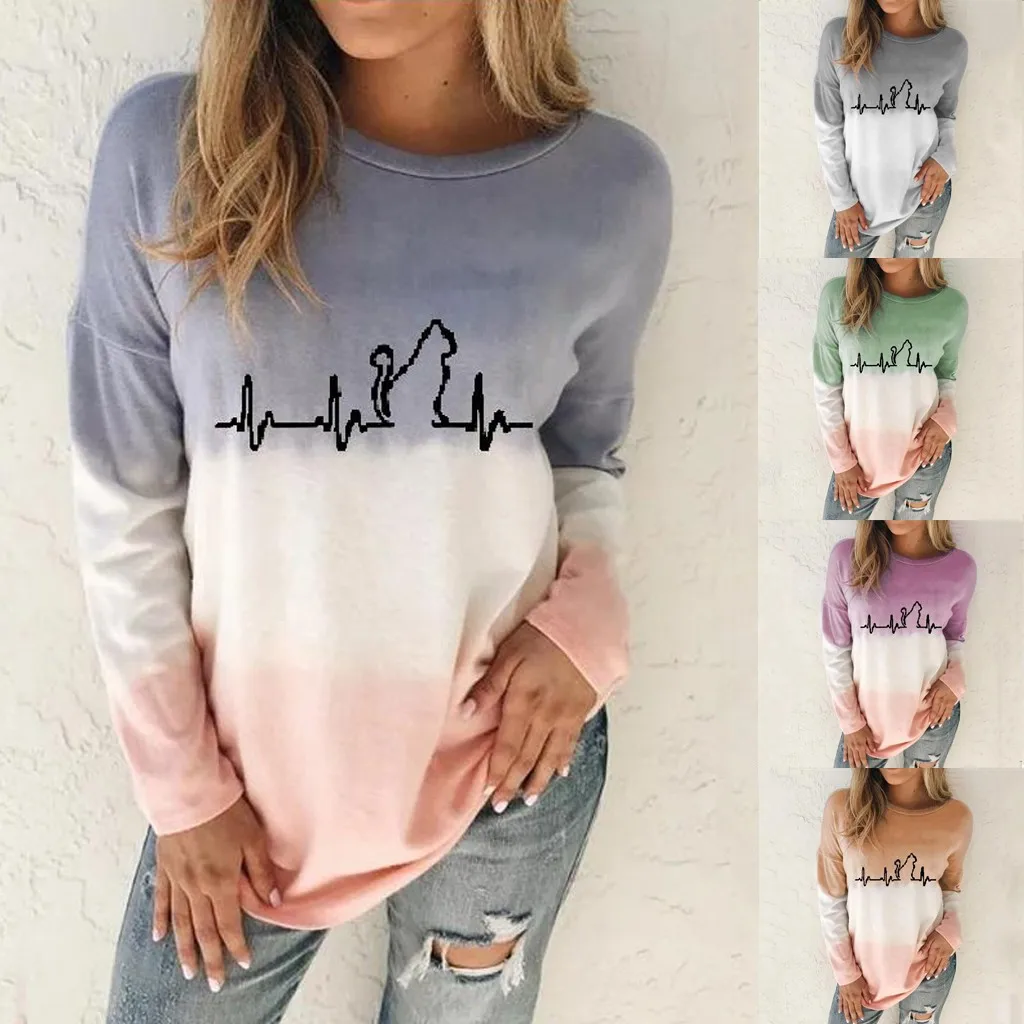 Блузки женские 2019 большой Размеры окрашенные Платье с изображением снеговика