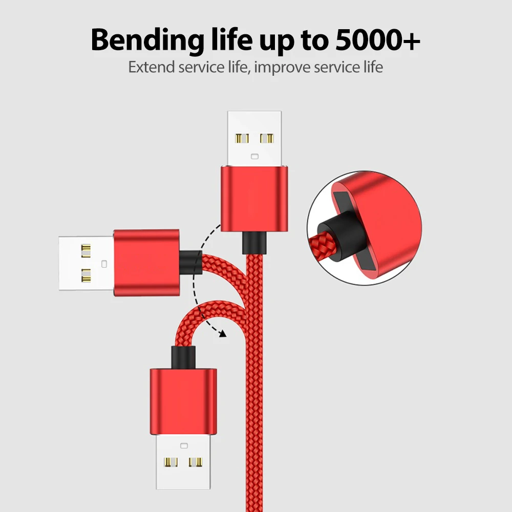 Магнитный кабель Micro USB Gertong 1M2A для Xiaomi Redmi Type C штекер Android Huawei алюминиевые Угловые