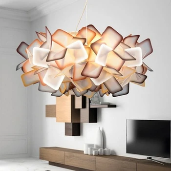 Nordic Designer Clizia Suspension Lamp Art Colorful Acrylic Flower Led Light Bedroom Led Hanging Light Fixtures Free Shipping