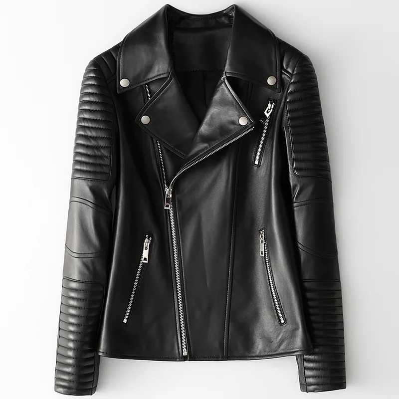 Новинка 2020 мотоциклетная байкерская куртка из натуральной кожи Женская Весенняя