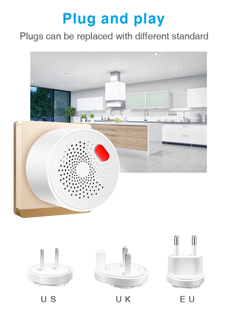 

WIFI Gas Detector Combustible Household Smart Gas Alarm Sensor 2021 New Wifi Home Alarm System Tuya Smart / Smart Life APP