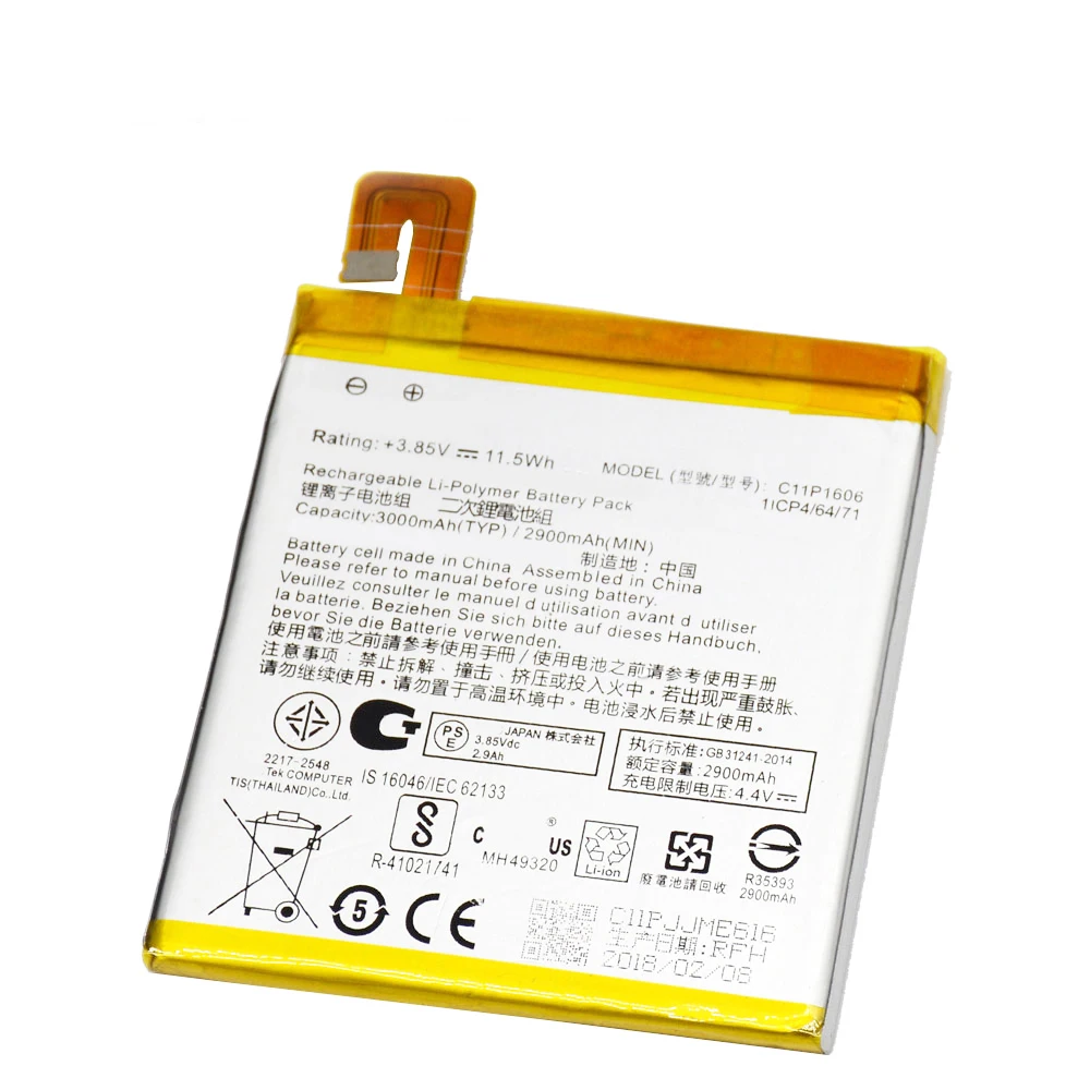 

100% New Battery C11P1606 For ASUS Zenfone 3 Laser ZC551KL 5.5" Z01BDB Z01BDA Z01BD Z01BDC 2900/3000mAh Rechargeable Li-Polymer Akku +Tools