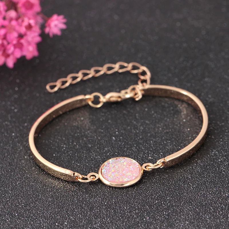 

Ladies Natural Round Stone Bracelet Rhinestone Bracelet Jewelry Fashion Multicolor Crystal Girl Bracelet Jewelry