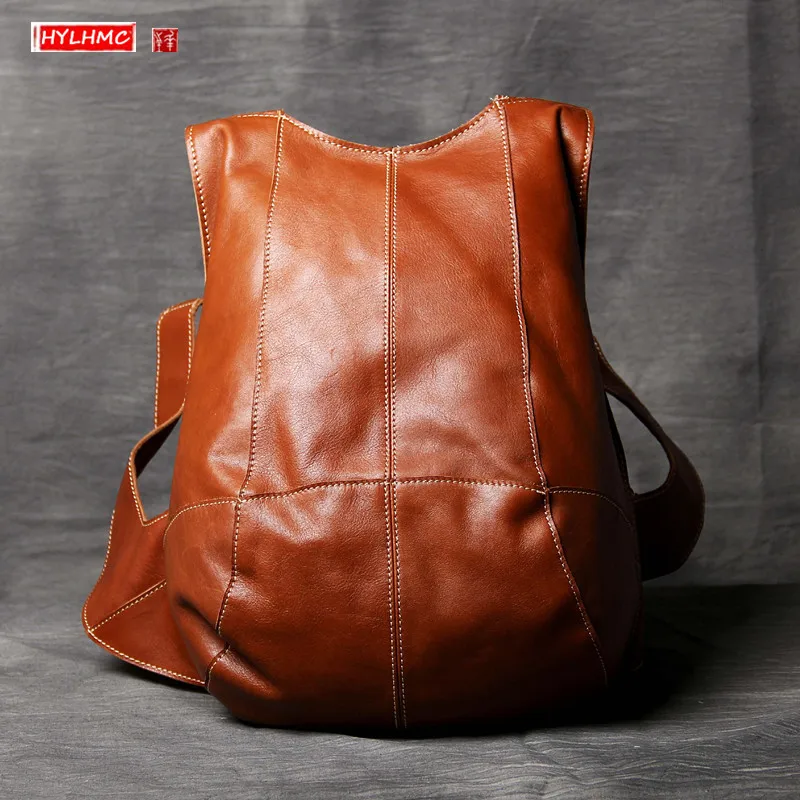 

Anti-theft Backpack Men Shoulder Bag Genuine Leather Backpacks Schoolbag Classic Turtle Bag First Layer Cowhide Male