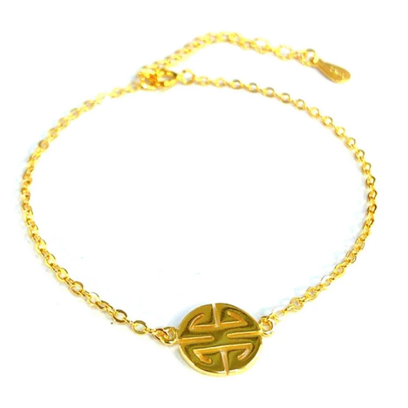 Классические Золотые шармы Lucky Life в Корейском стиле оригинальные браслеты для