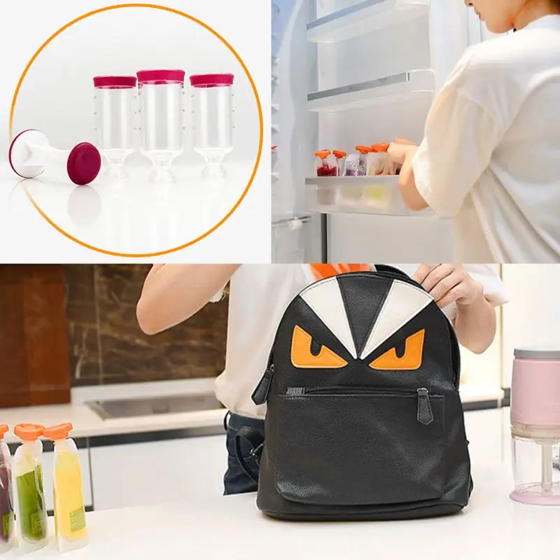 

Children Puree Squeezer Household Fruit Juice Dispenser Manual Baby Food Supplement Storage Bag Container XX9E
