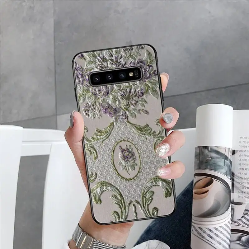 

Flower Emboss Phone Case For Samsung S6 S7 edge S8 S9 S10 e plus A10 A50 A70 note8 J7 2017