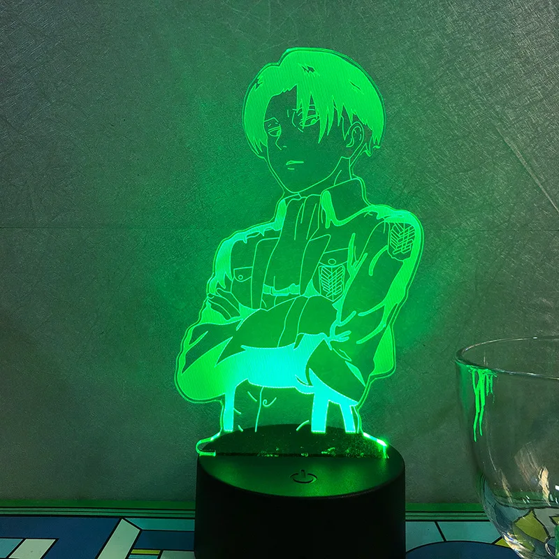 

Acrylic Table Lamp Anime Attack on Titan for Home Room Decor Light Cool Kid Child Gift Captain Levi Ackerman Figure Night Light