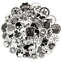 103050pcspack black and white skull graffiti stickers for motorcycle notebook computer car diy childrens toys refrigerator