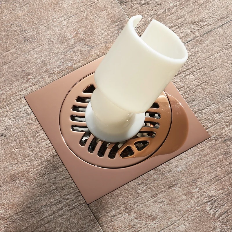 

All copper square round rose gold washing machine deodorant floor drain