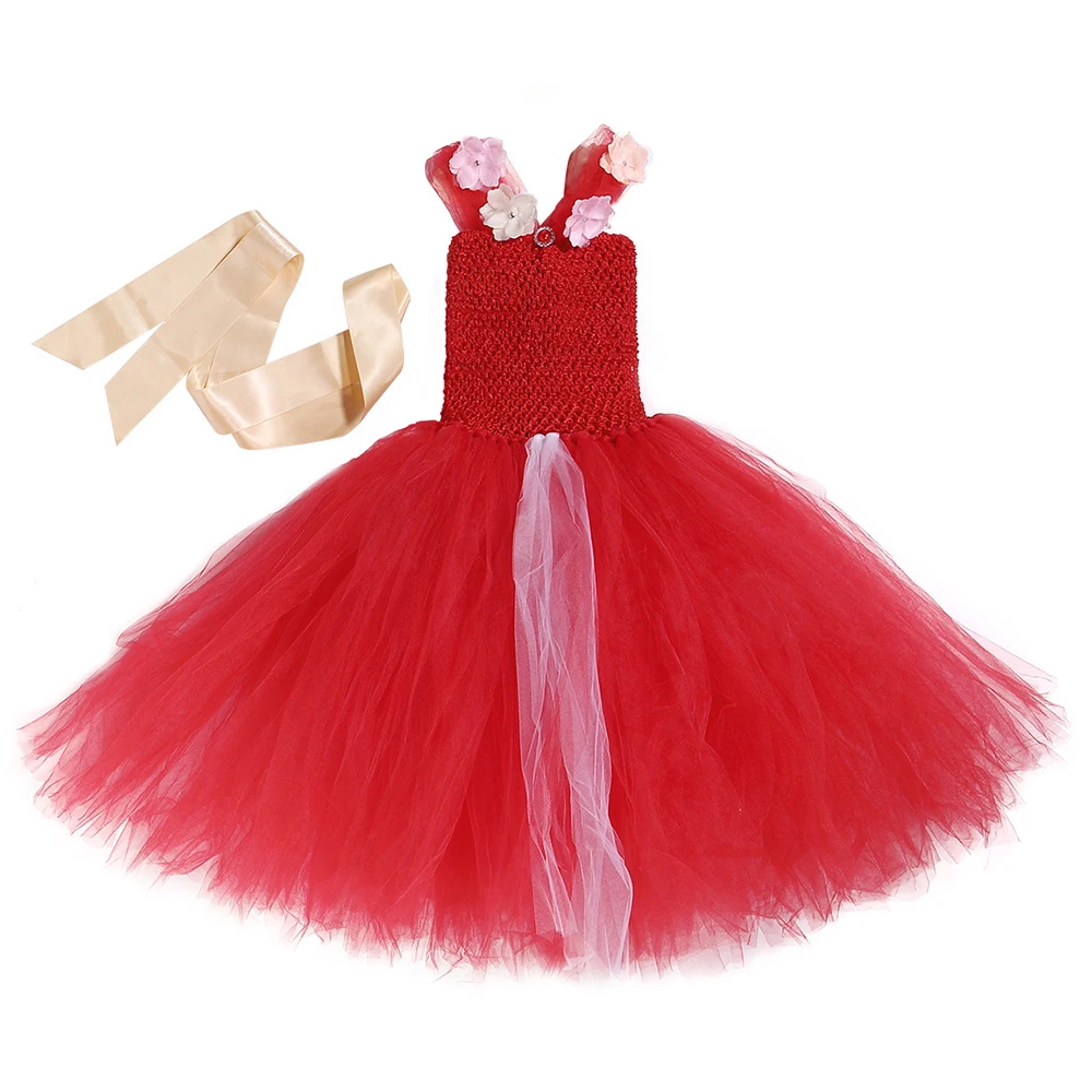 Девушки платье принцессы Елены Платье-пачка для девочек красного цвета с