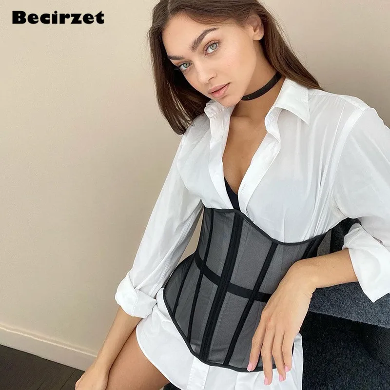 Waist Cincher Corset Top Slimming Girdle Belt Body Shaper Transparent Belly Sheath Lace Up Hourglass Shapewear