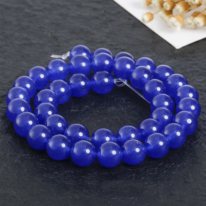 

Fashion Jewelry 4/6/8/10mm Blue Chalcedony Round Loose beads Suitable for DIY Bracelet Necklace Jewerly Accessories