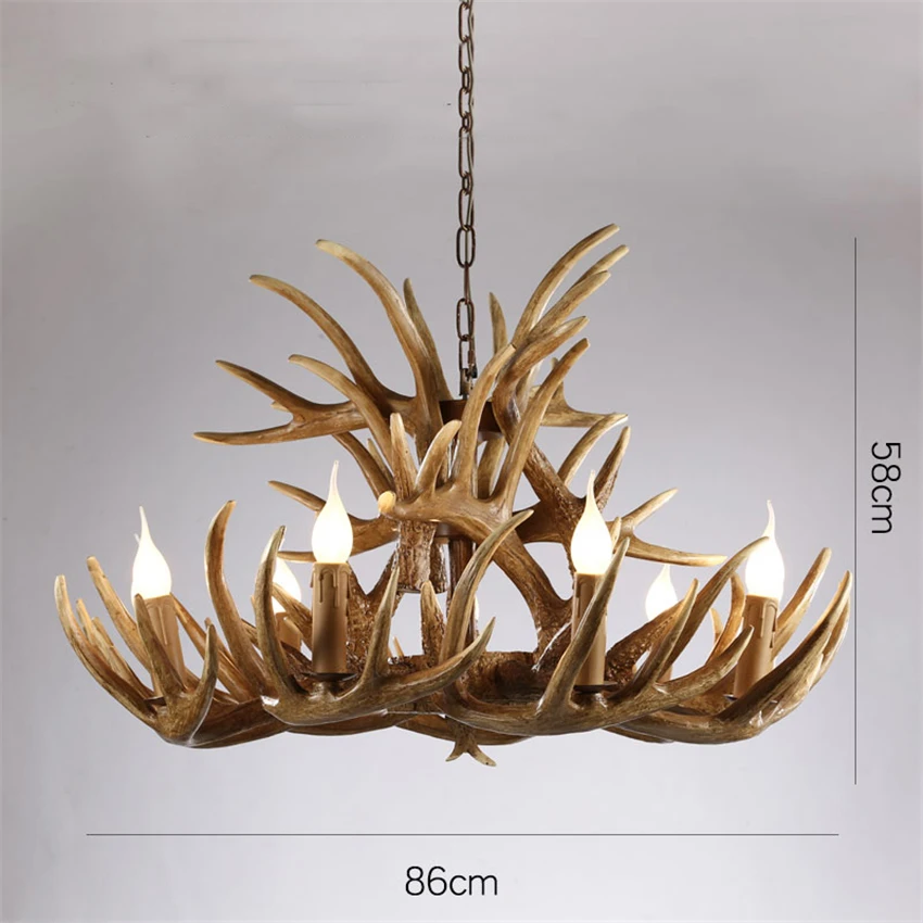 Скандинавский светодиодный подвесной светильник Chandelire E14, промышленный подвесной светильник, оленьи рога, спальня, гостиная, Кухонные светильники - Цвет корпуса: Brown 15 Head