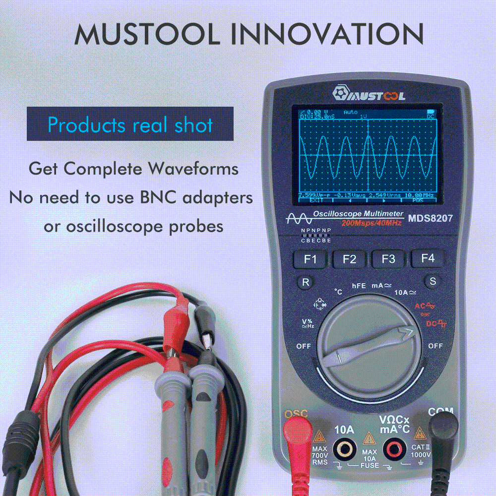 MUSTOOL MT8205 MT8206 MDS8207 MT108T MT110 2 в 1 цифровой Интеллектуальный Ручной осциллограф мультиметр AC/DC сопротивление