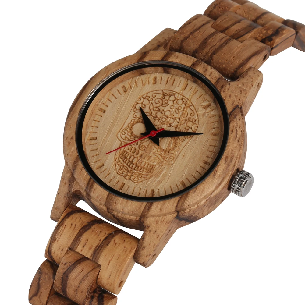 Привлекательные кварцевые деревянные часы женские деревянный ремешок с