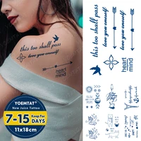 juice ink lasting waterproof temporary tattoo stickers arrow bird english letter cupid flash tattoos woman body art fake tatto