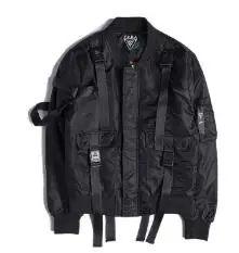 Streetwear Jackets Women Autumn Winter Coat Female Thicken Bomber Jacket Short Woman Punk Style Personality Ribbon design - Цвет: black