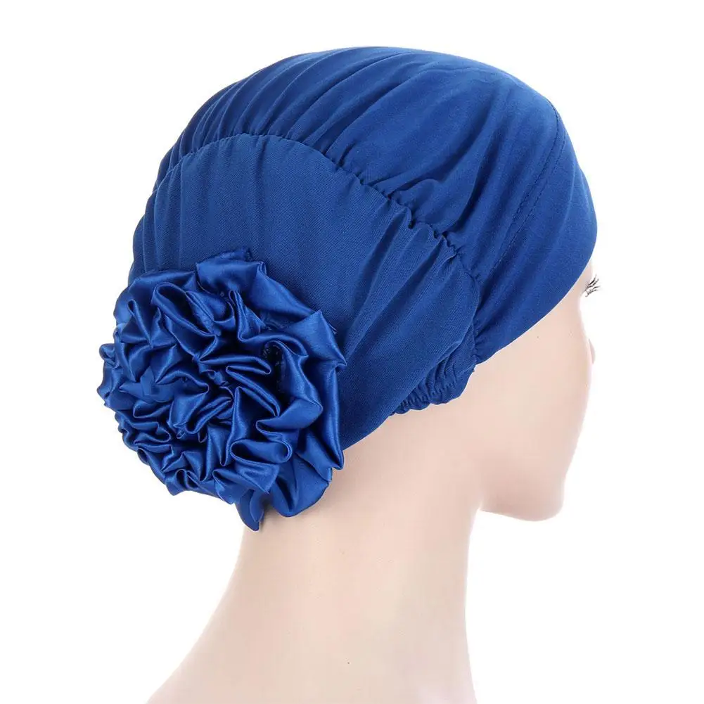 

Multicolor Satin Plate Flower Hat Popular New High Washable Dirt-Resistant Elasticity Cap Scarf Ladies Turban Headwear Squa D4I5