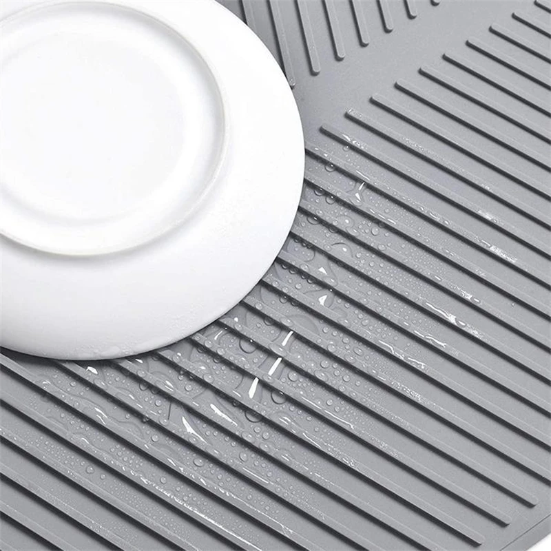 Силиконовый коврик для сушки посуды большой термостойкий Настольный столовая