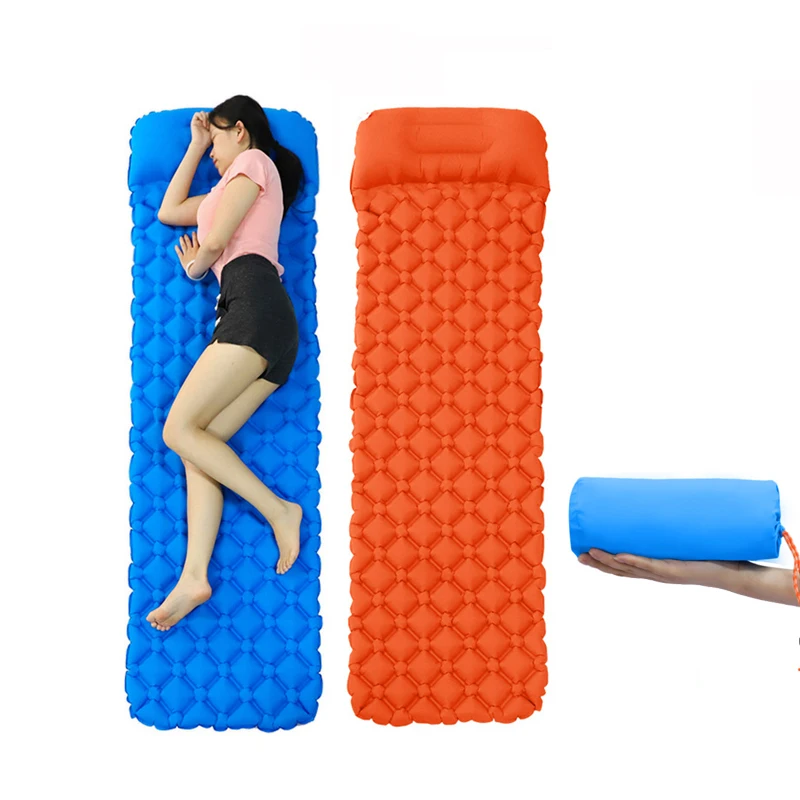 Портативный легкий надувной матрас 185 см с подушкой для кемпинга