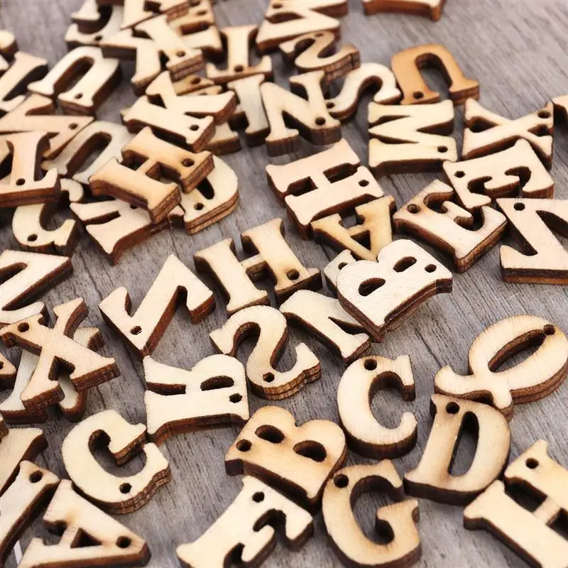 50/100 шт. деревянные диски в виде букв алфавита | Дом и сад
