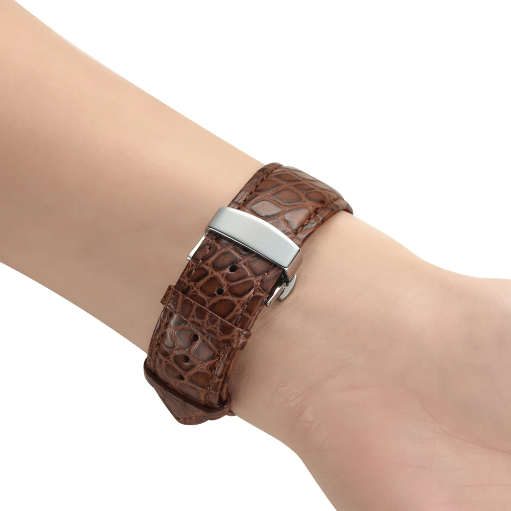 Французский ремешок из кожи аллигатора для Apple watch, 4 ремешка, 44 мм, 40 мм, iwatch 5, 4, 3, 2, 1, 42 мм, 38 мм, топ браслет, Ремешки для наручных часов, 44 мм