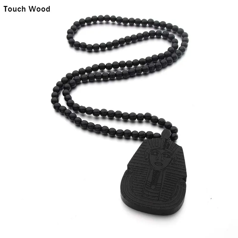 

Men's Wood figure pendant Necklace Hip Hop Jewelry fashion necklace