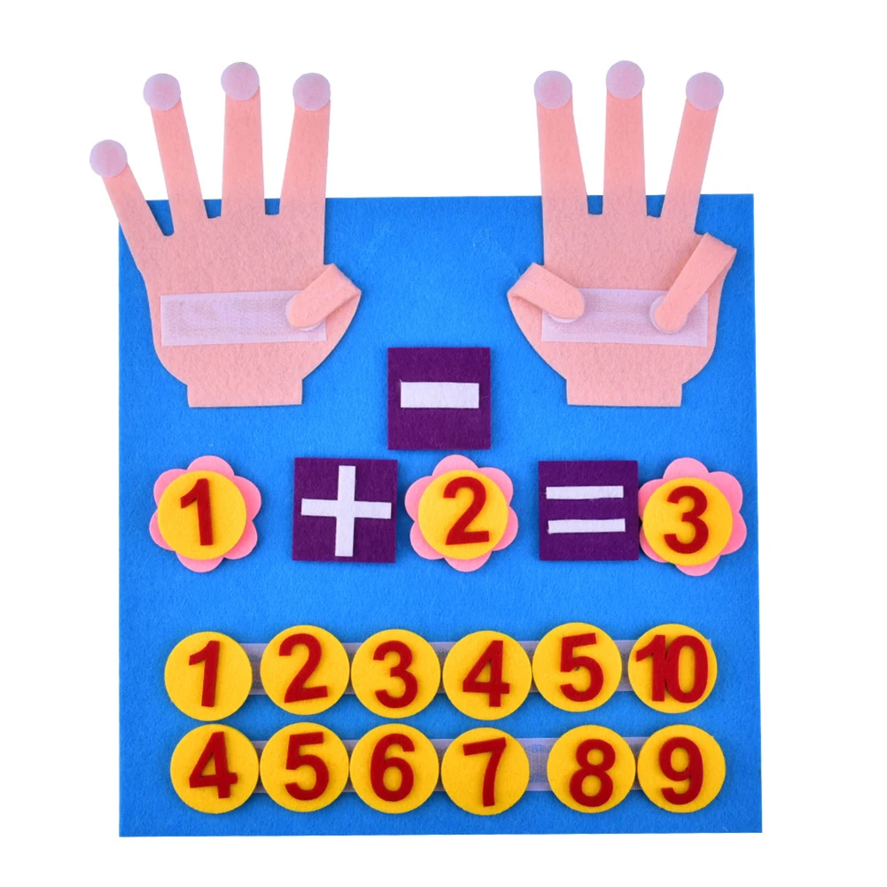 

Early Educational Felt Finger Numbers Handmade Child Math Teaching Learning Craft Kid Intelligence Development Counting Toy