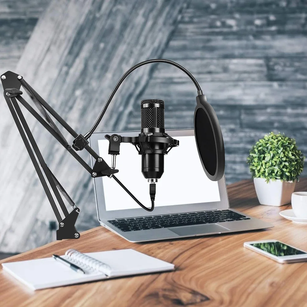 GEVO 192KHz/24Bit USB микрофон для компьютера ПК с регулируемой ножничной подставкой