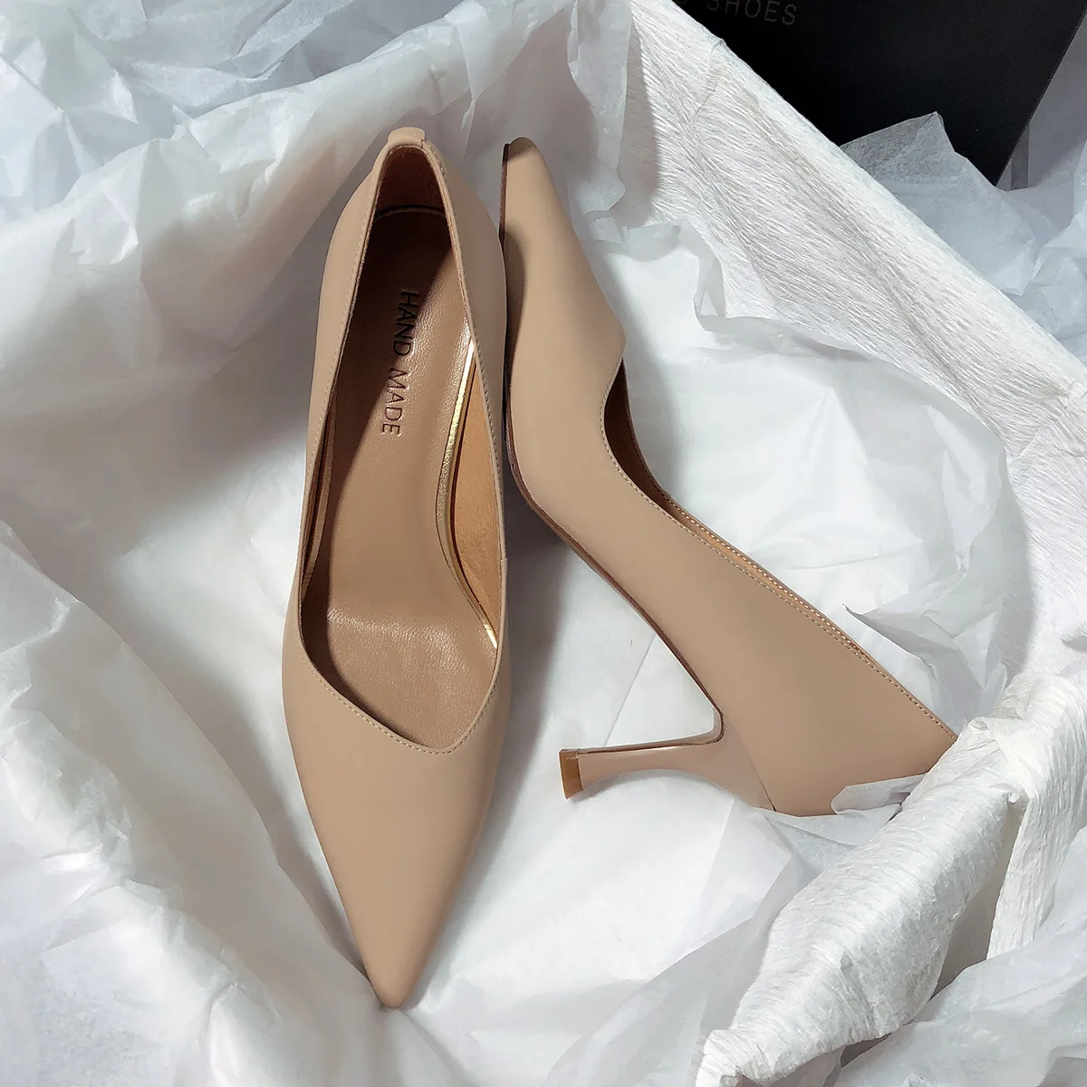 

Новые модные рабочие туфли на высоком каблуке с острым носком, простые Универсальные женские туфли