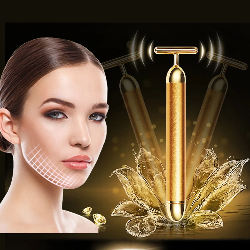 24K Beauty Bar Gold Energy Face массажер косметический уход Care Вибрационный для