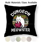 Чехол Meowster в ретро-стиле с забавным котом, имитацией искусственной кожи, наволочка из хлопка и льна, коврик с изображением кота и ботаника