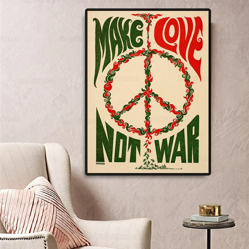 Картина с надписью Make Love Not War | Дом и сад