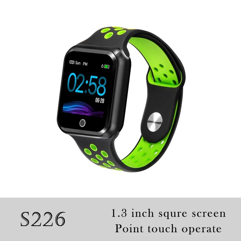 S226 Black and Green 696 LJL08 0,9" TFT цветной шагомер браслет A6 умный Браслет пульсометр кровяное давление Водонепроницаемый Фитнес-трекер часы M - Цвет: S226 Black and Green