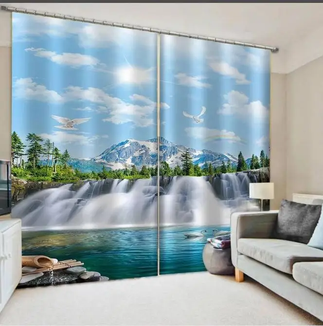 

Nature scenery Window Blackout Luxury 3D Curtains set For Bed room Living room Office Hotel