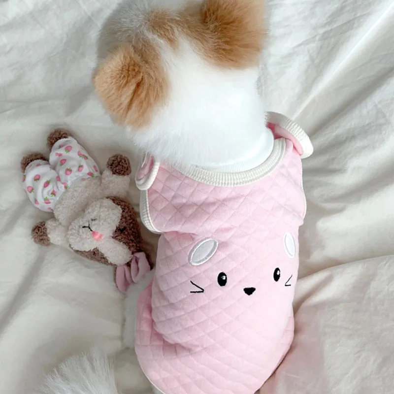 Yellow Duck Dog Jacket Short Pet Autumn and Winter Teddy Warm Cotton Coat Puppy Soft Pullover Cartoon Clothing |