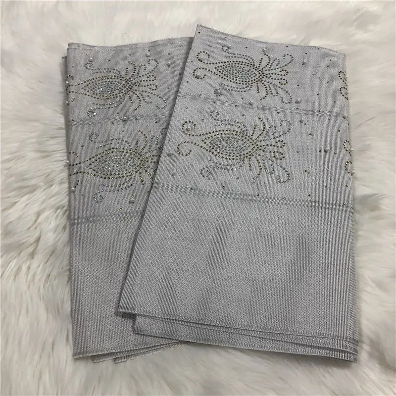 Африканский gele головной убор aso oke головной убор с бисером нигерийские Стразы gele головной убор мода для вечерние 2 шт./лот-AH30 - Цвет: 25