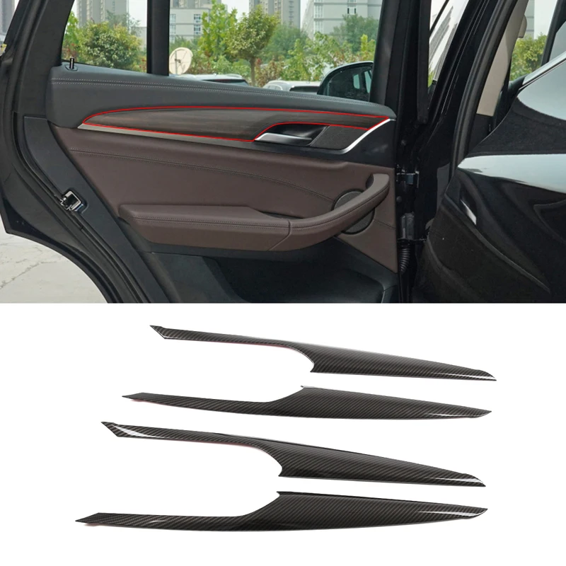 

For BMW X3 X4 G01 G02 2018-2022 ABS Carbon Fiber Style Car Interior Door Panel Cover Trim Sticker Car Accessories