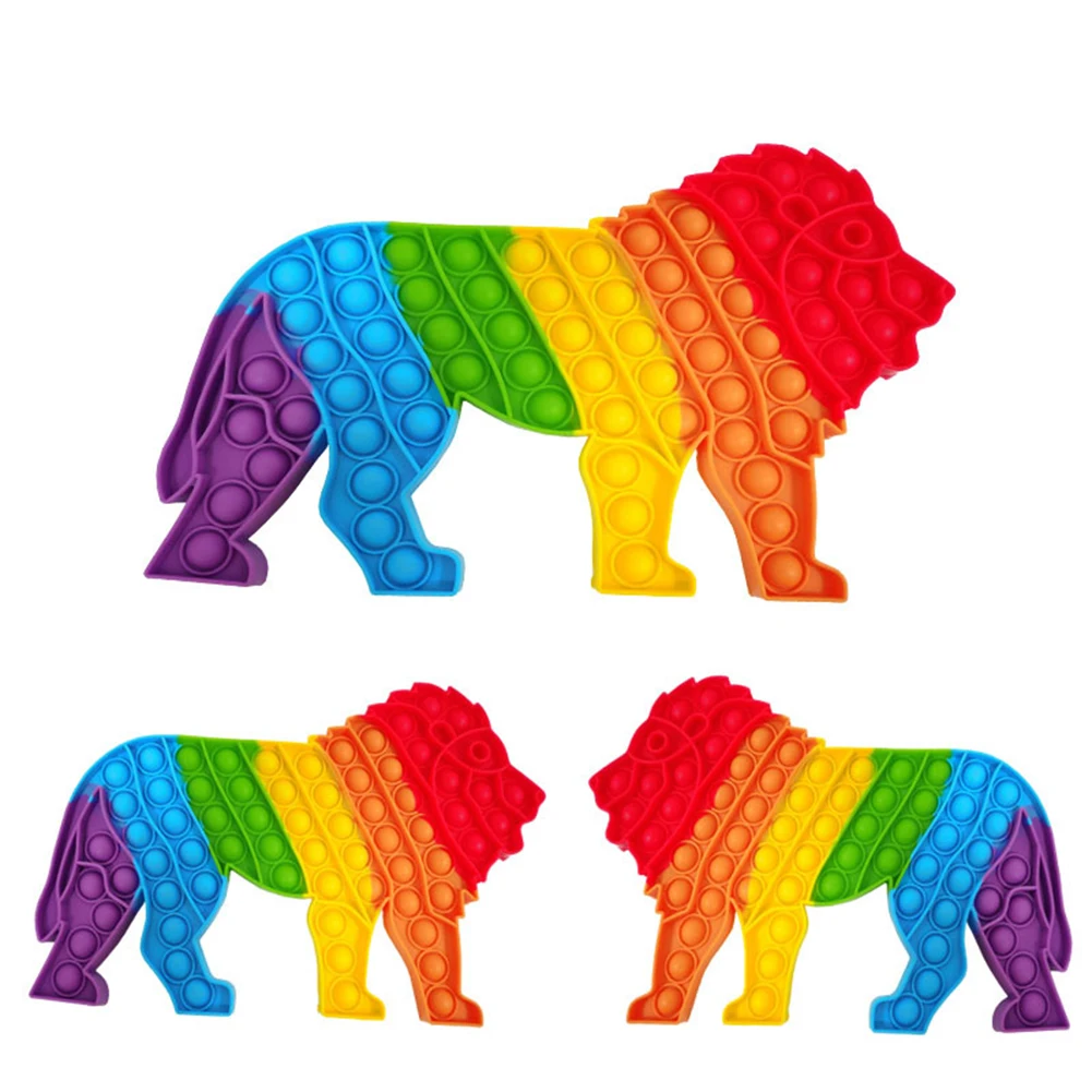 

Novelty Silicone Pressing Push Bubble Fingertip Home Office Antistress Desk Toys Anti-Stress Decompression Crafts Lion Shaped