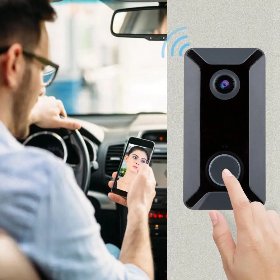 Wifi дверной звонок умный контроль доступа WiFi домофон 5 ИК светильник 720P PIR видео с