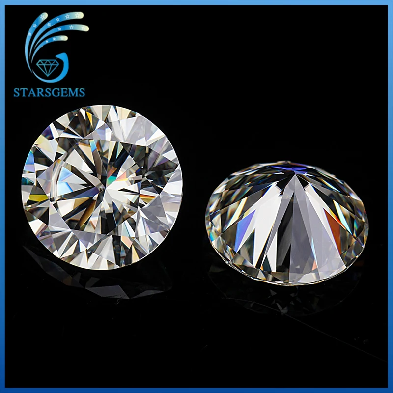 Круглый бриллиантовый драгоценный камень STARSGEM 11 мм IJ moissanite 5ct положительный