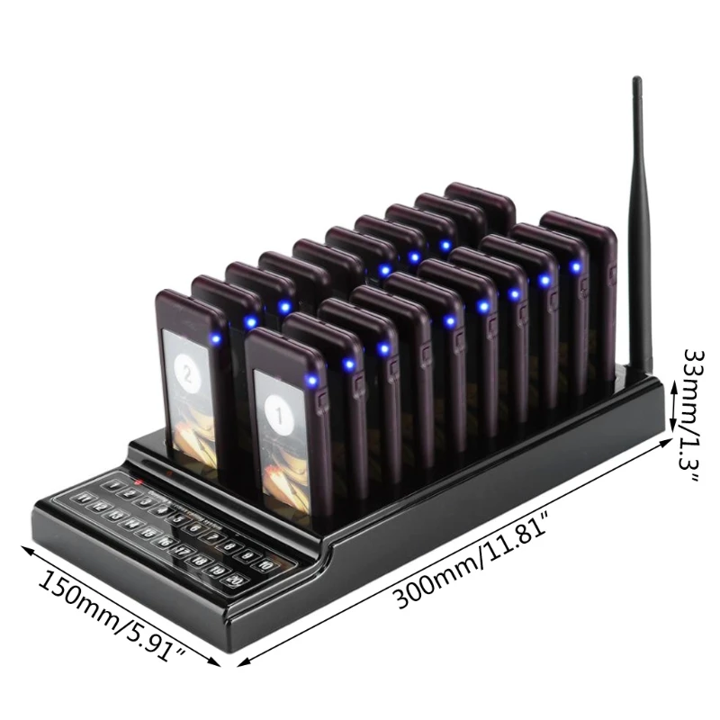 

R58B SU-68G Wireless Calling Pod System Restaurant Pager 20 Channels 1KM Waiter Pager Call Customer For Church Nursery Pagers