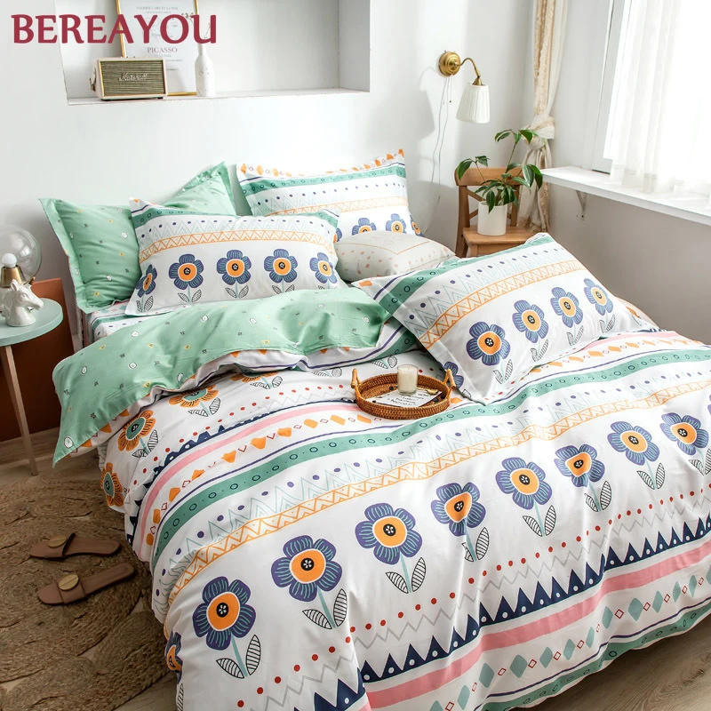 

Vintage Bedding Sets Cotton Bed set Kid Bed Cover Set Duvet Cover Child Bed Sheets And Pillowcases Comforter narzuta na lozko