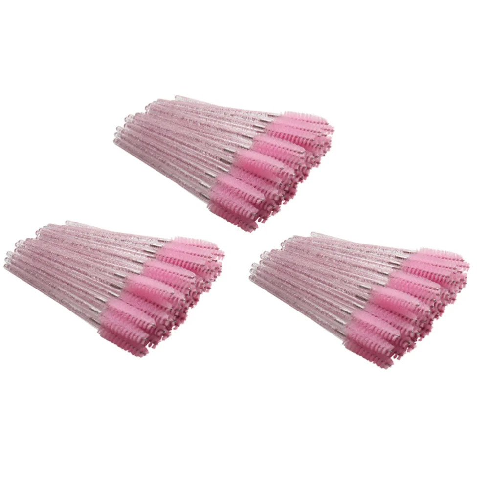 

100pcs Disposable Eyelash Mascara Brushes Crystal Rod Eyelash Applicator Makeup Brushes )