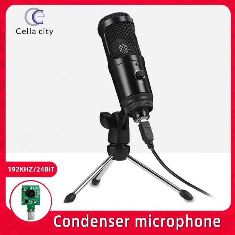 Конденсаторный USB микрофон Cella M1 PRO 192 кГц/24 бит со штативом|Микрофоны| |