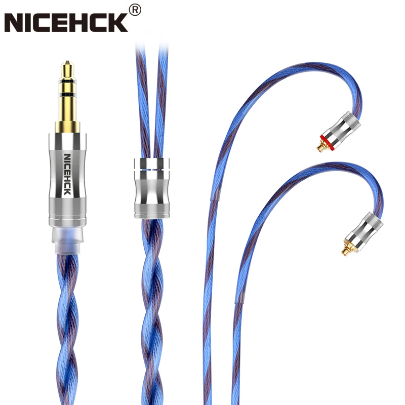 NiceHCK BlueIsland 5N Litz высококлассный OCC посеребренный кабель для наушников 3 5/2 5/4 4 мм