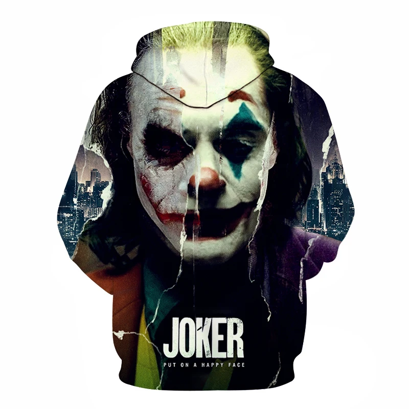 DC фильм Joaquin Джокер новые толстовки мужские толстовки Джокер 3D печать толстовка мужская повседневная как размер