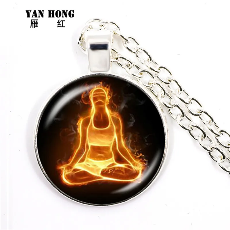 7 Рэйки лечение чакры ожерелье Будда йога кулон для медитации и символ ом